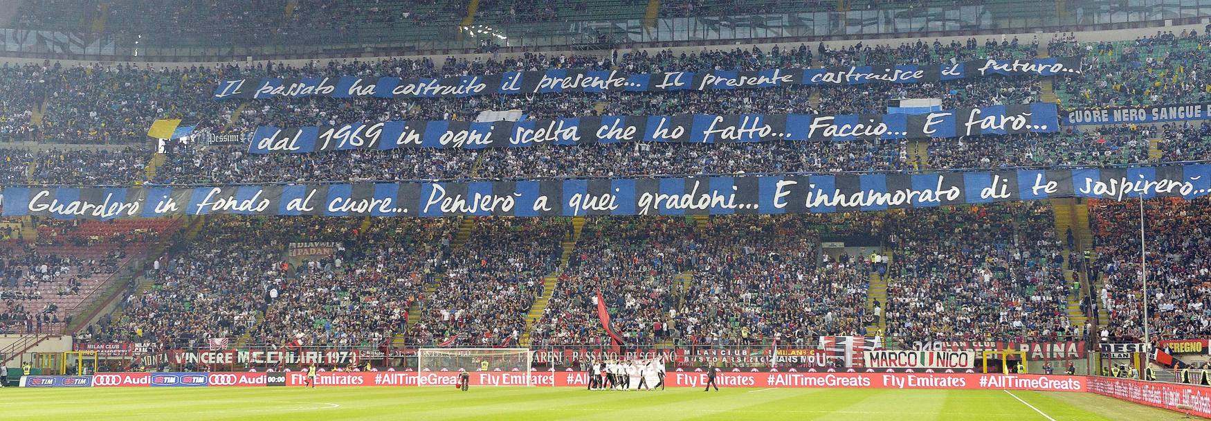 Ecco lo striscione esposto dai tifosi dell&#39;Inter. Ansa